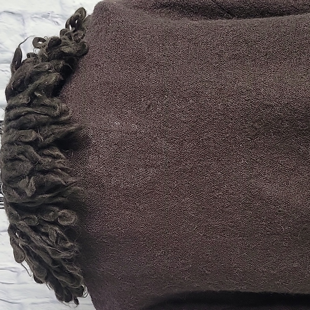A GIANNETTI Wool Brown Looped Tassels Button Front Women's Jacket Large - Picture 5 of 7
